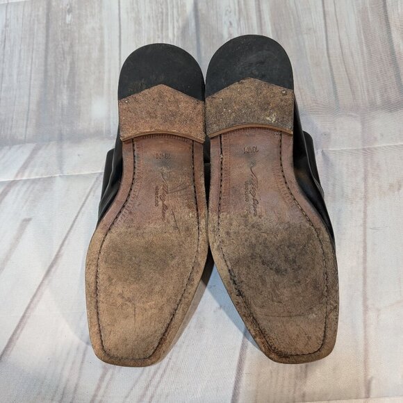 Mezlan Black Leather Monk Strap Dress Shoes 10.5M Made in Spain - Picture 9 of 10